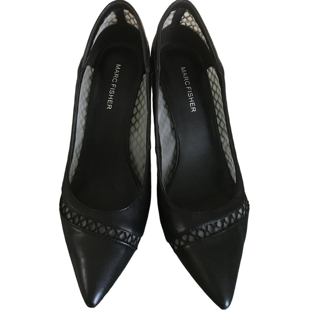 Marc Fisher Dalta 10M Black Fishnet Inspired Mesh Stiletto Heels